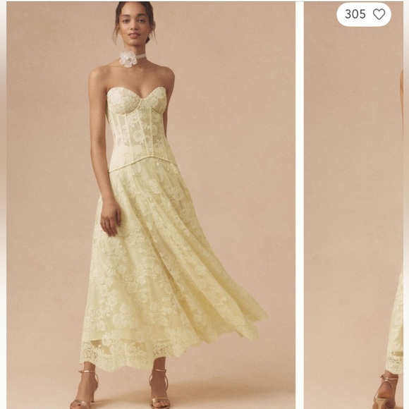 V. Chapman Dresses & Skirts - NWT V. Chapman Carolena Strapless Sweetheart A-Line Lace Midi Set